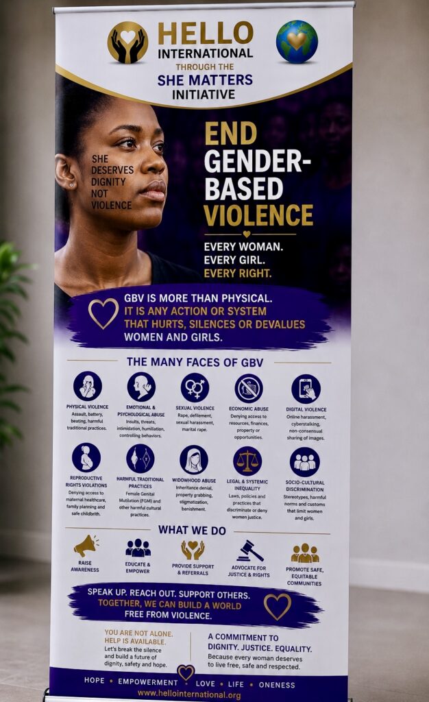 End Gender-Based Violence programme flyer – She Matters Initiative